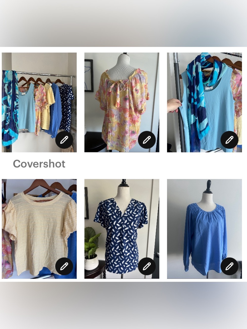 Bundle of 6 XL Chicos Jessica Simpson  &more Tops Scarf - Blue, Yellow, Floral